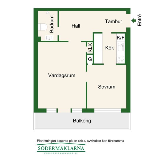 Lundagatan 36 F, 2 ½ tr